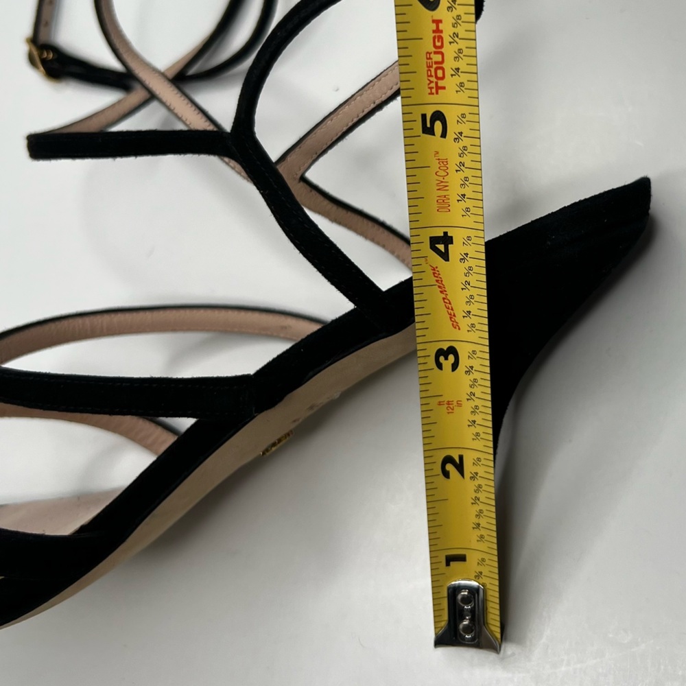 Stuart Weitzman Julina Black Patent Strappy Heels Sandals Size 9.5 - Picture 9 of 13